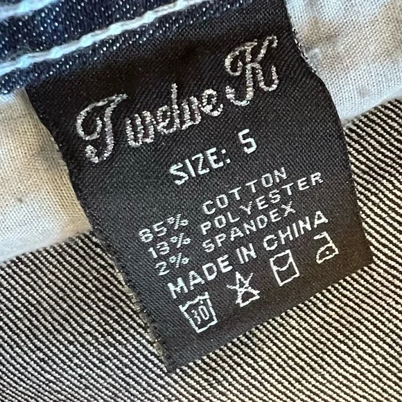 Low rise embellished distressed jeans Sz 5 - Picture 9 of 12